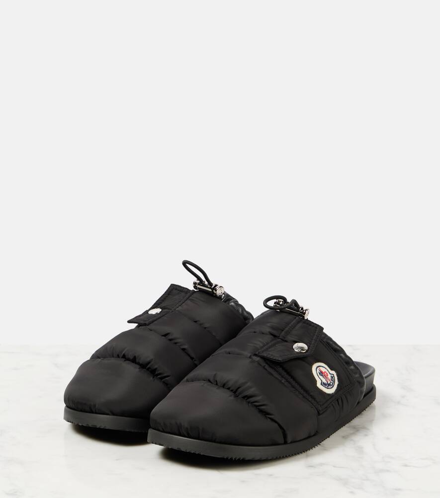 Moncler Mon Pocket leather-trimmed mules