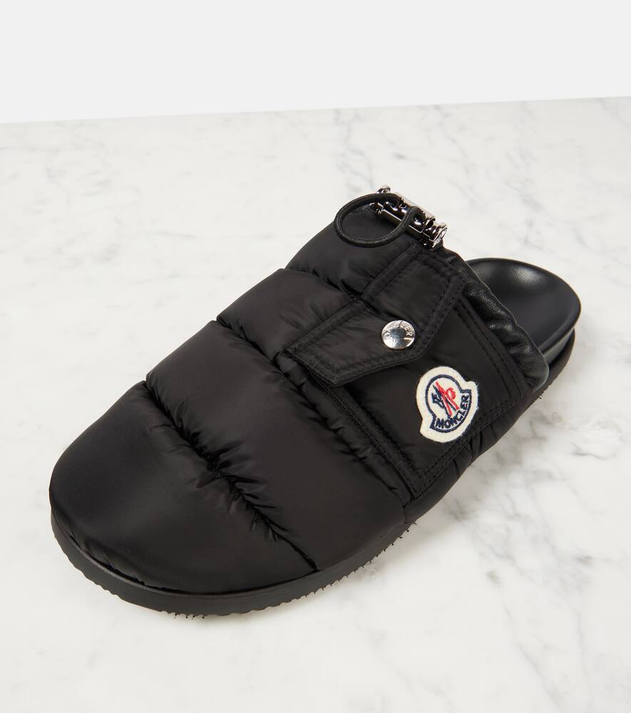 Moncler Mon Pocket leather-trimmed mules