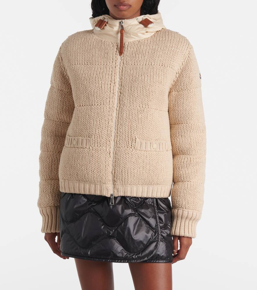 Moncler Ribbed-knit wool puffer jacket