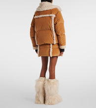 Moncler Shearling-trimmed cotton corduroy jacket