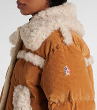 Moncler Shearling-trimmed cotton corduroy jacket