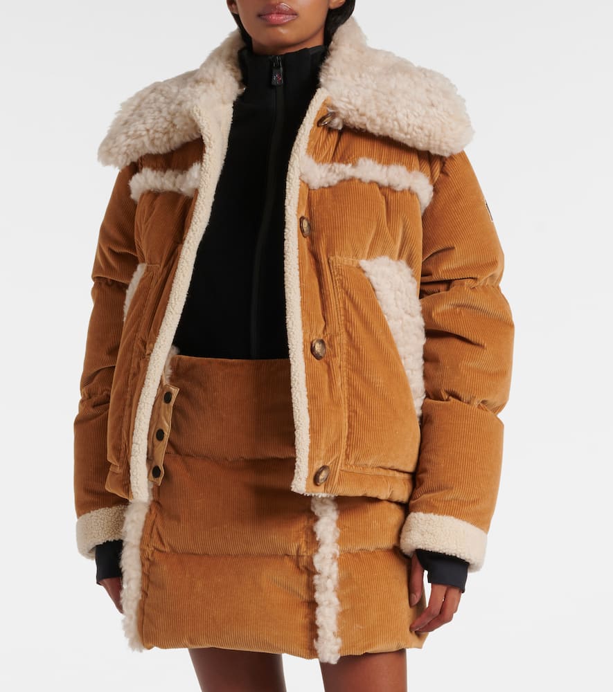 Moncler Shearling-trimmed cotton corduroy jacket