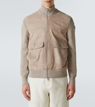 Moncler Suede, cotton and wool jacket