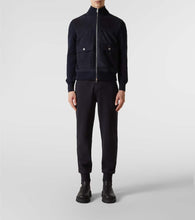 Moncler Suede-trimmed wool and cotton jacket