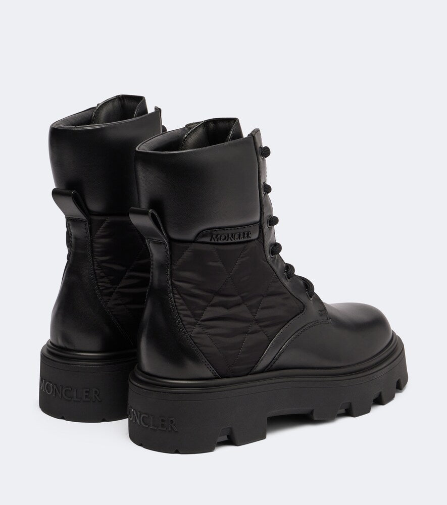 Black Moncler Aurea leather ankle boots - Flat Boots