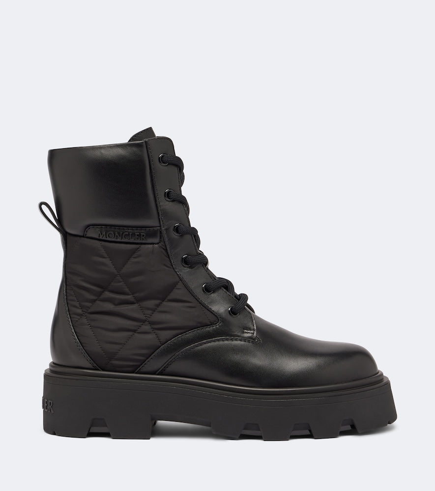 Black Moncler Aurea leather ankle boots - Flat Boots