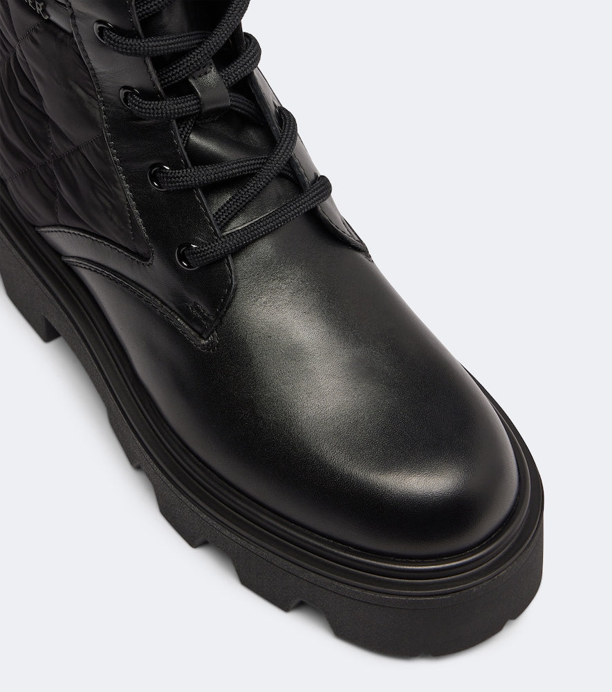 Black Moncler Aurea leather ankle boots - Flat Boots