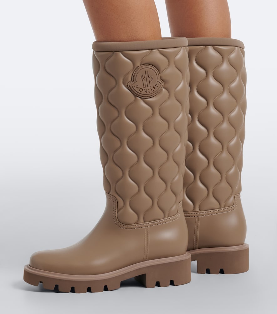 Moncler Kickstream quilted rain boots - Beige Flat Boots