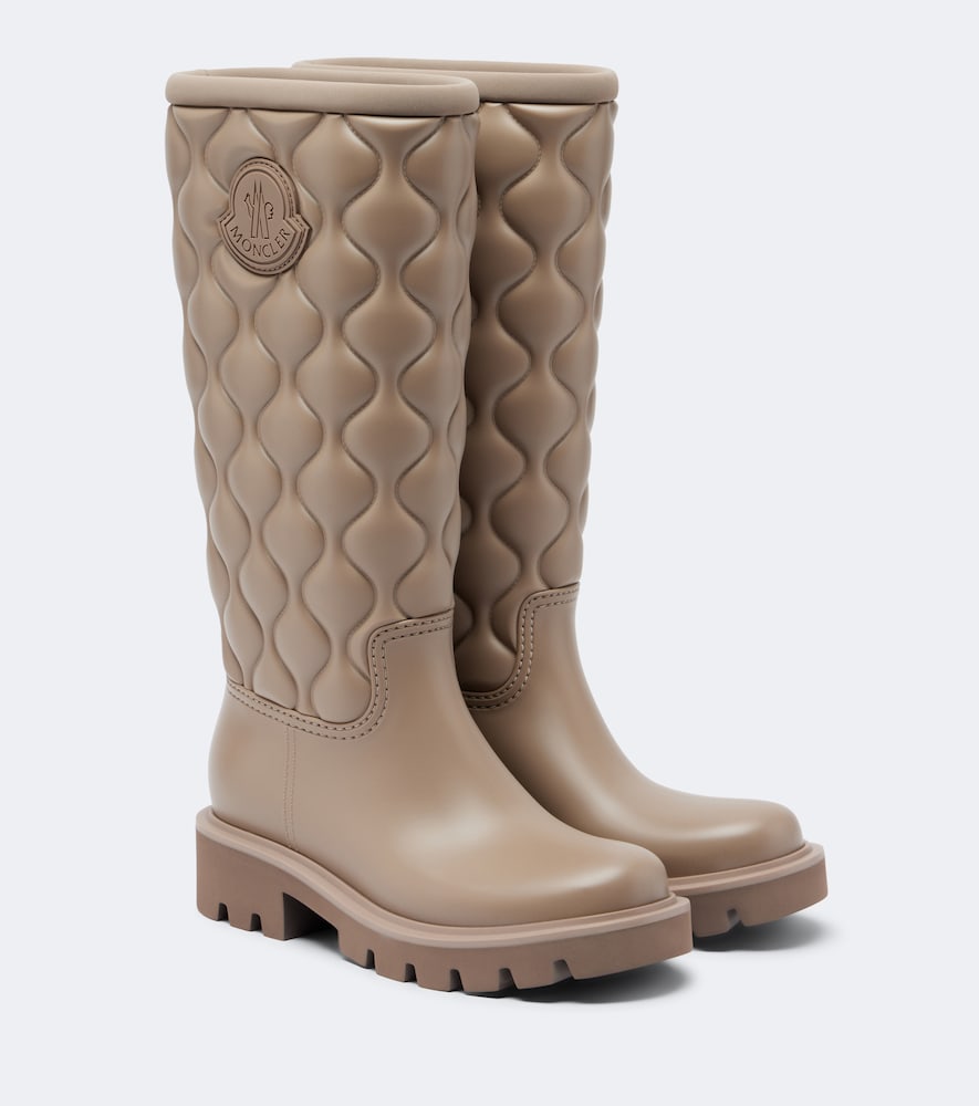 Moncler Kickstream quilted rain boots - Beige Flat Boots