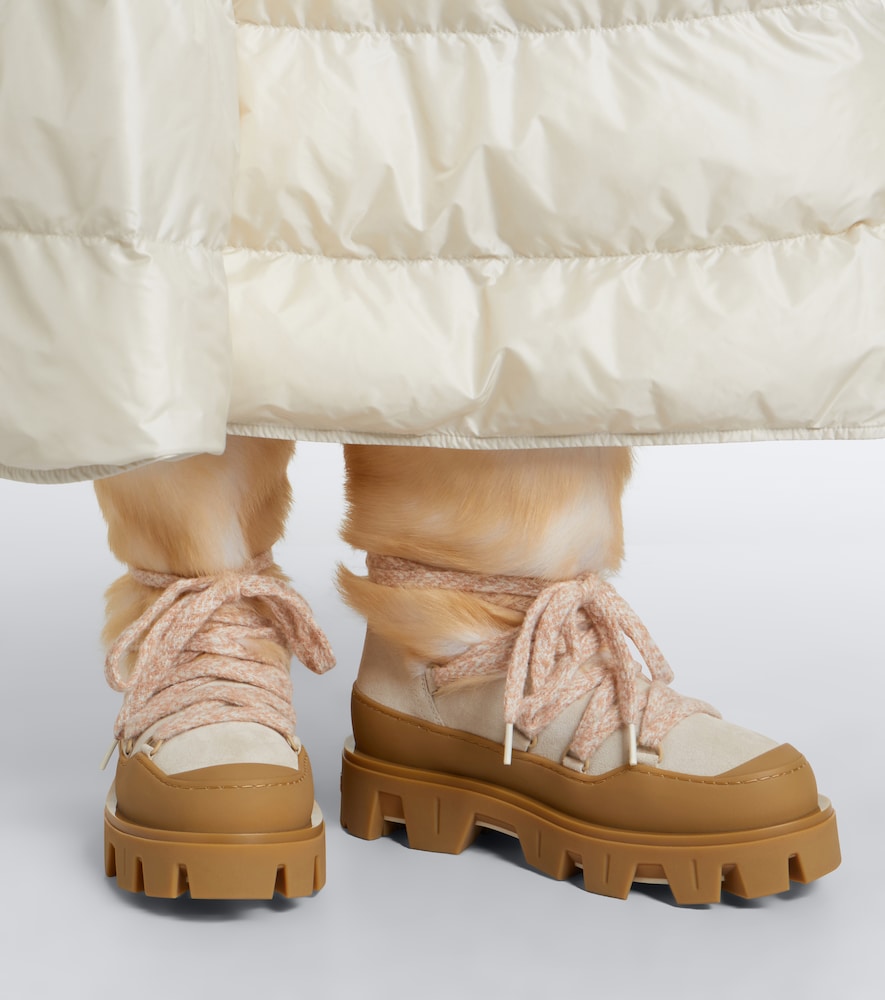 Beige Moncler Peak Aprèsshearling snow boots - Flat Boots