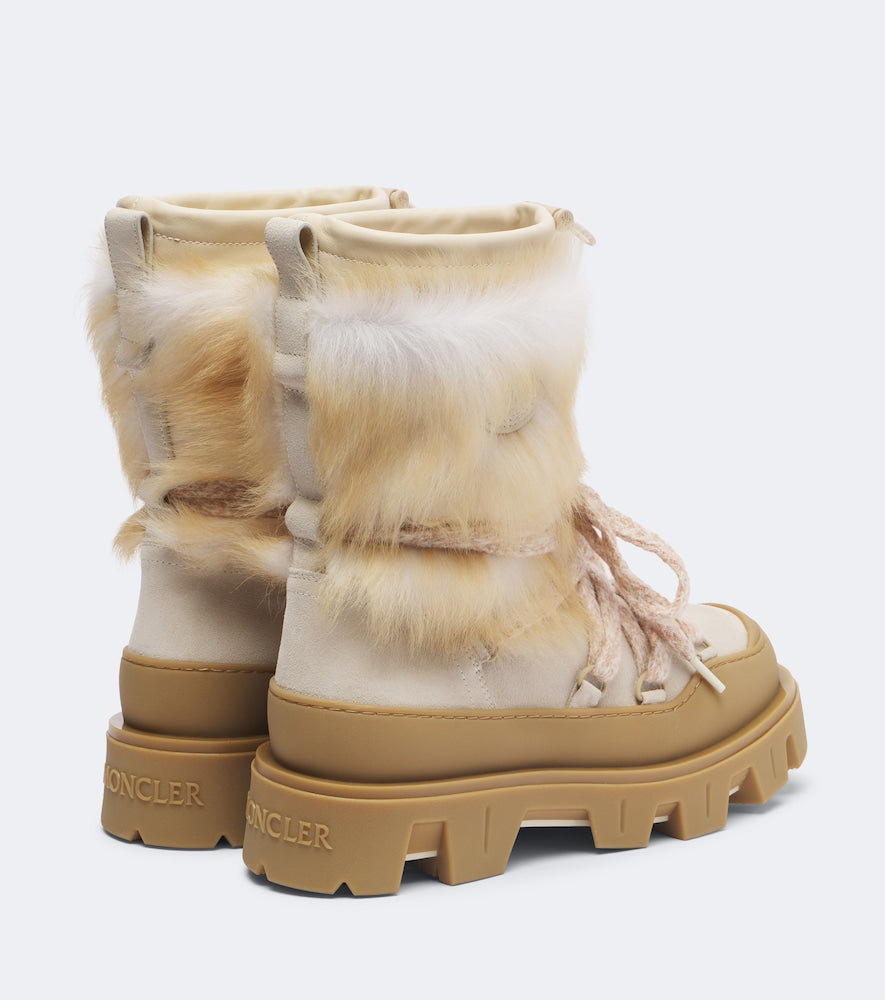 Beige Moncler Peak Aprèsshearling snow boots - Flat Boots