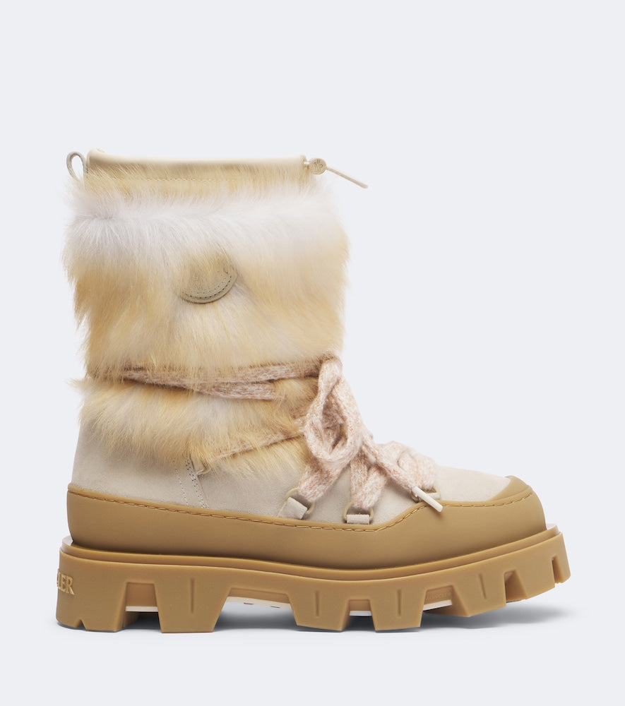Beige Moncler Peak Aprèsshearling snow boots - Flat Boots