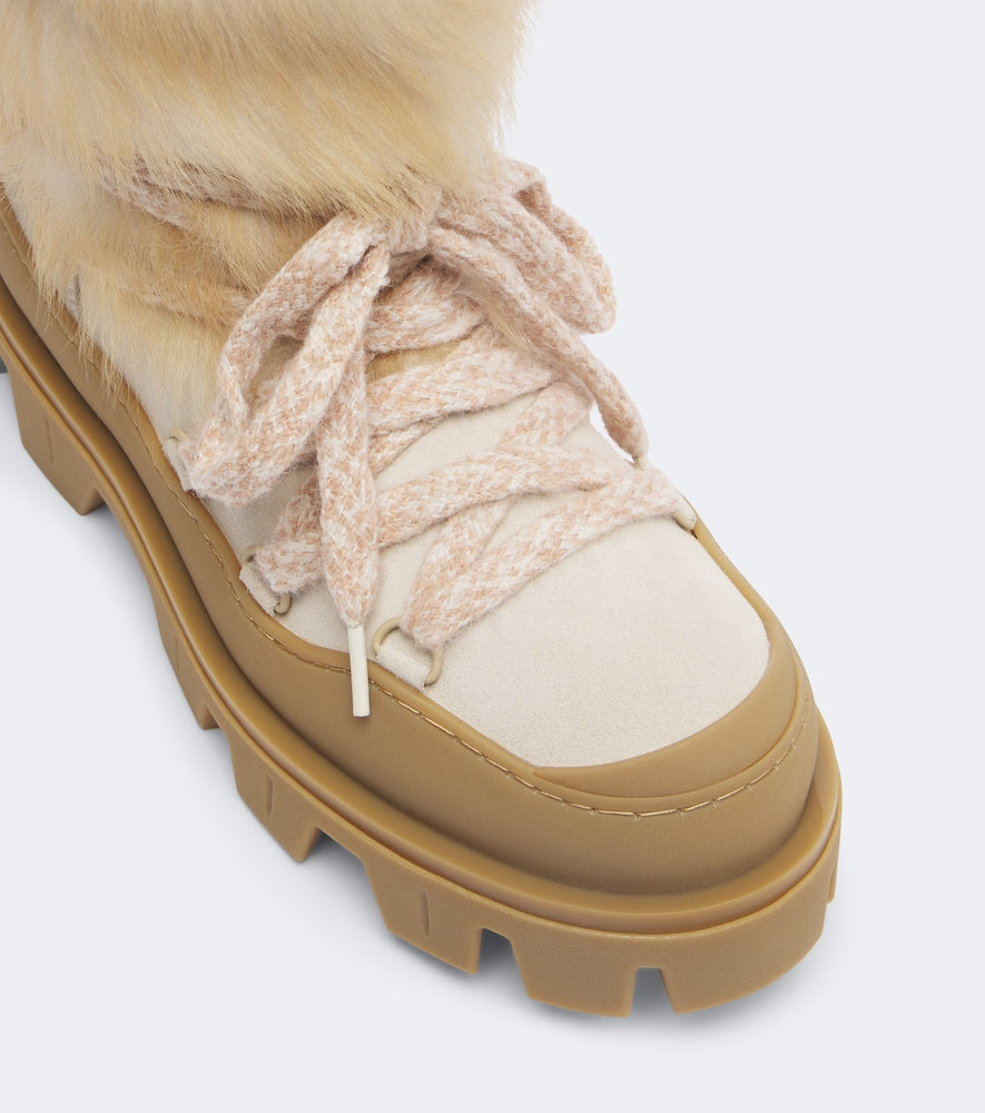 Beige Moncler Peak Aprèsshearling snow boots - Flat Boots