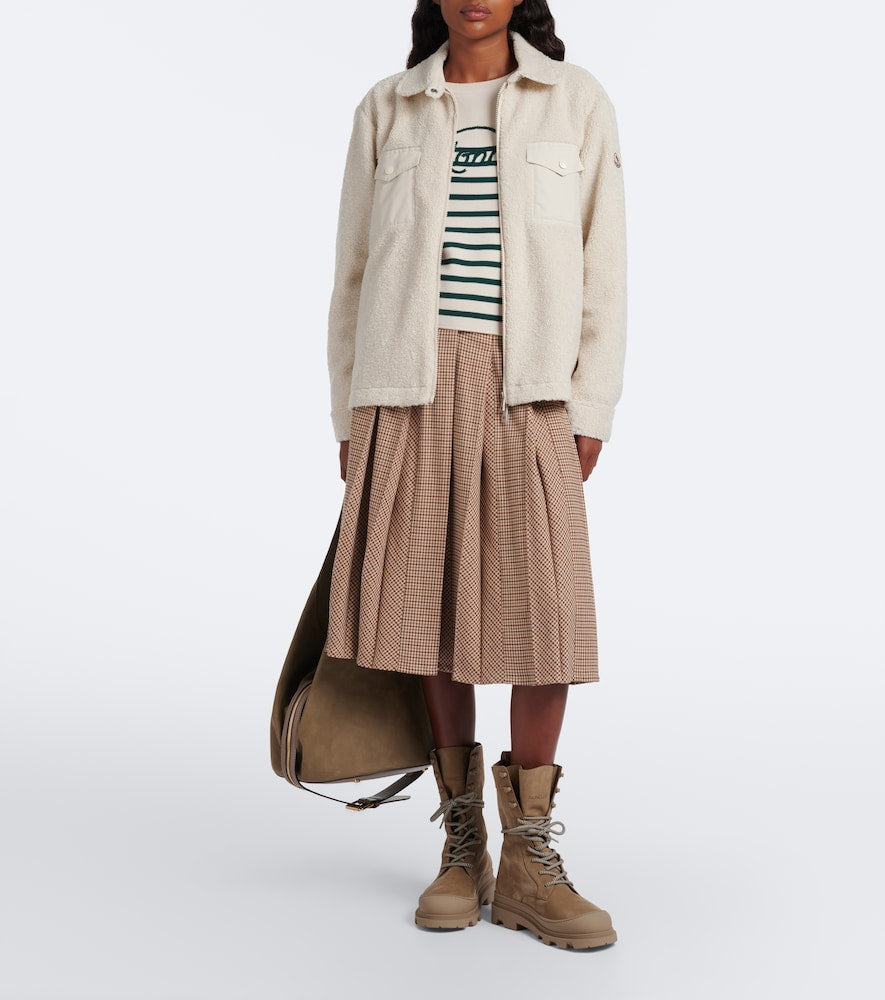 Moncler Vera leather ankle boots in Beige - Flat Boots