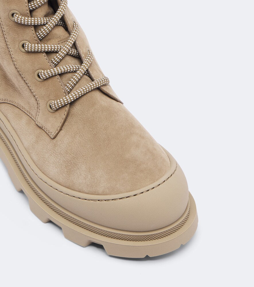 Moncler Vera leather ankle boots in Beige - Flat Boots