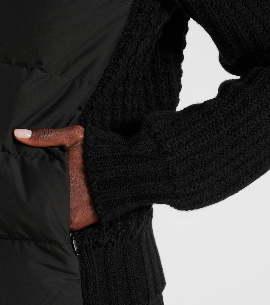 Moncler Wool and cashmere down-paneled cardigan