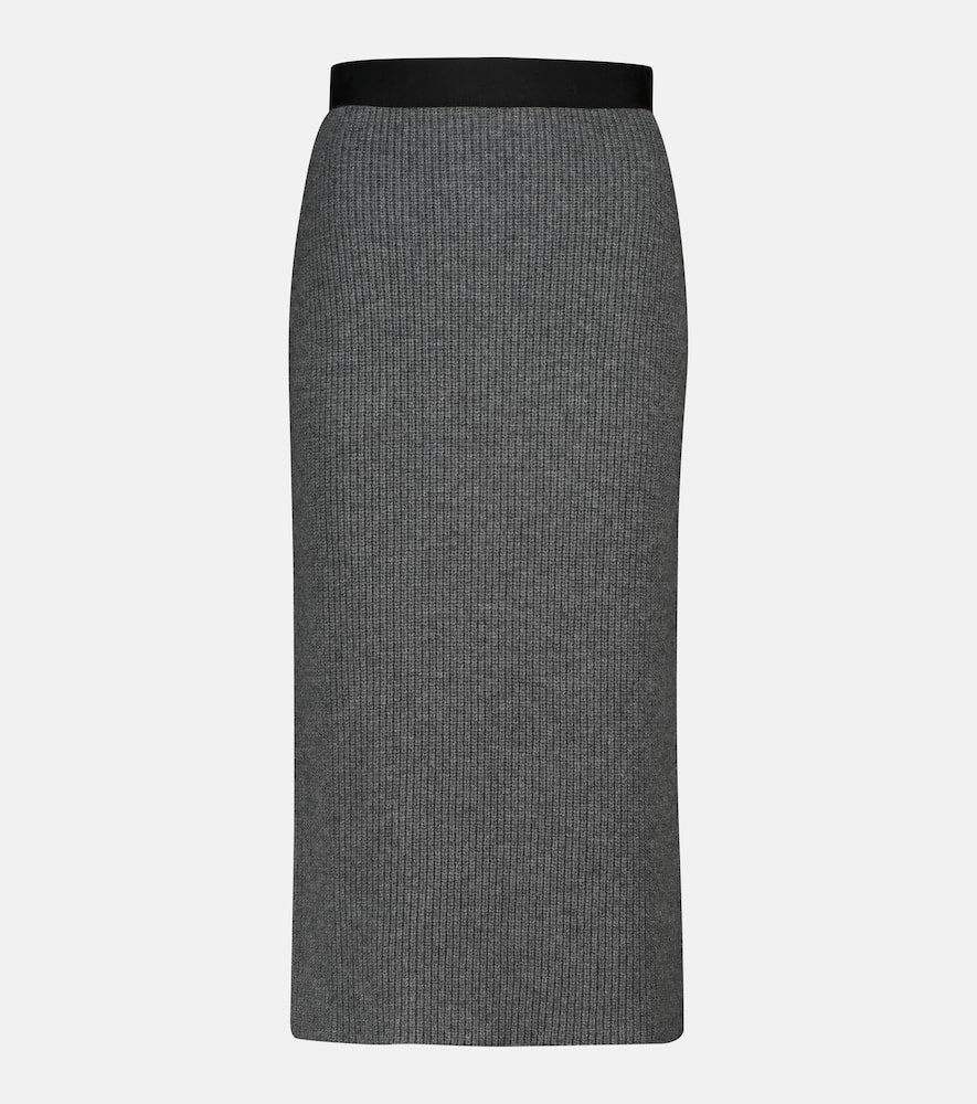 Moncler Wool and cashmere midi skirt - Moncler羊毛羊绒中长裙