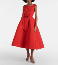 Monique Lhuillier Bow-detail silk midi dress