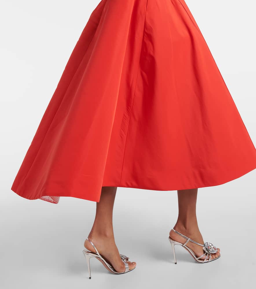 Monique Lhuillier Bow-detail silk midi dress