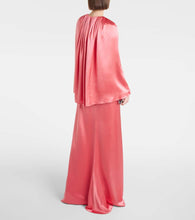 Monique Lhuillier Caped silk satin gown