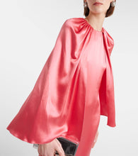 Monique Lhuillier Caped silk satin gown