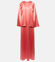 Monique Lhuillier Caped silk satin gown