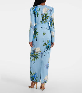 Monique Lhuillier Floral crêpe gown