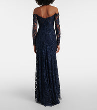 Monique Lhuillier Floral embroidered tulle gown