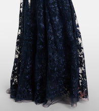 Monique Lhuillier Floral embroidered tulle gown