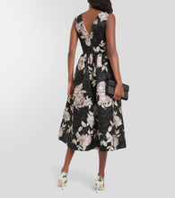 Monique Lhuillier Floral jacquard midi dress