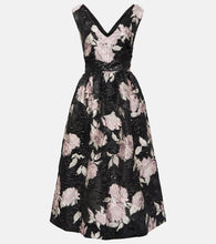 Monique Lhuillier Floral jacquard midi dress