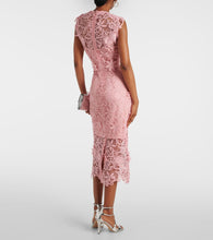 Monique Lhuillier Floral lace guipure midi dress