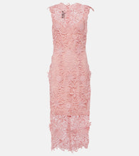 Monique Lhuillier Floral lace guipure midi dress