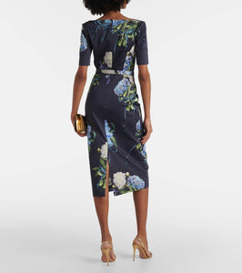 Monique Lhuillier Floral poplin midi dress