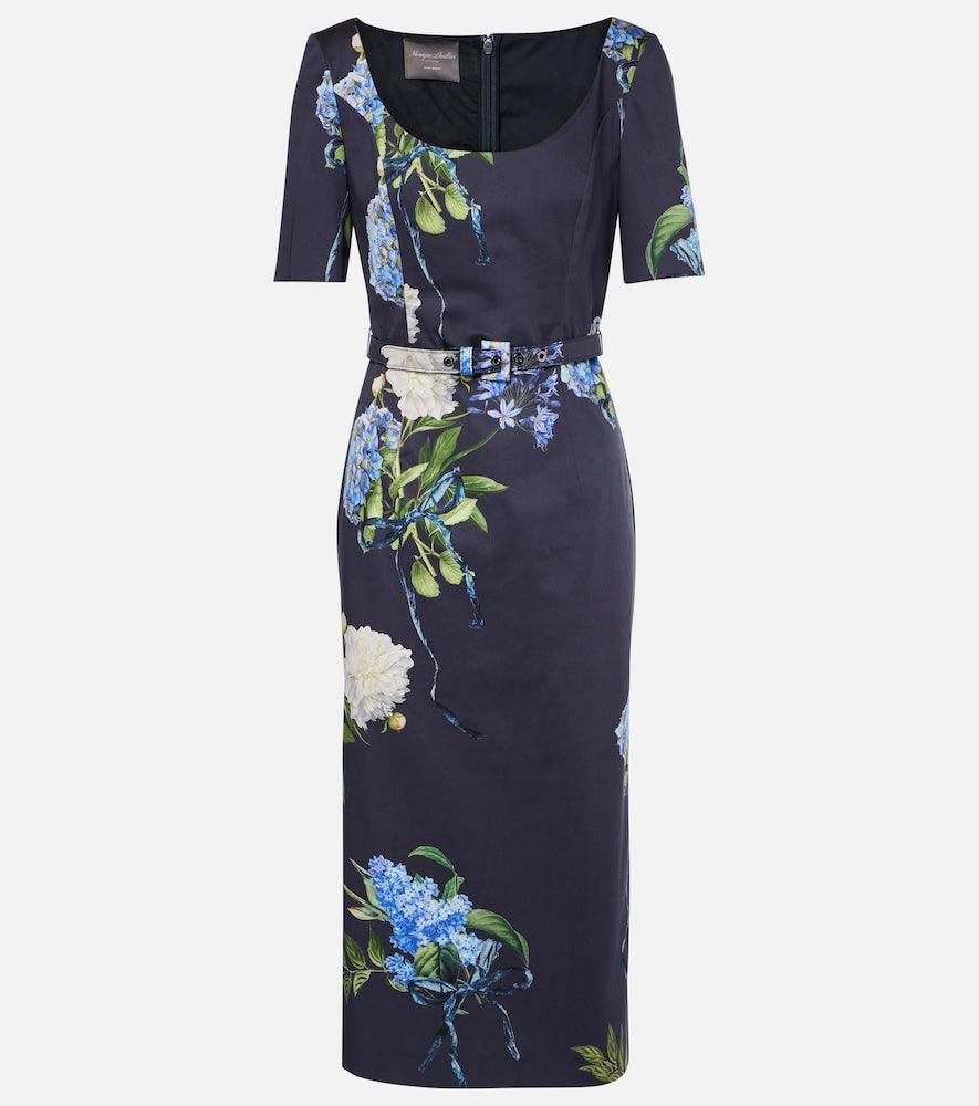 Monique Lhuillier Floral poplin midi dress. Monique Lhuillier 花卉府绸中长连衣裙