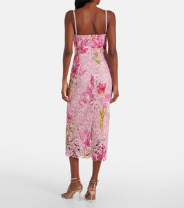 Monique Lhuillier Guipure lace bustier dress