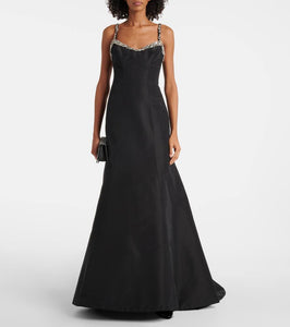 Monique Lhuillier Tumpet embellished silk gown
