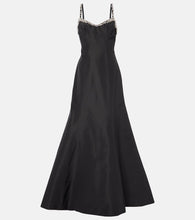 Monique Lhuillier Tumpet embellished silk gown