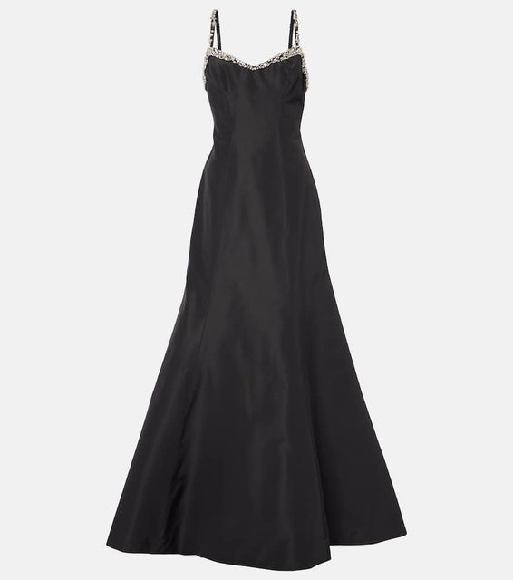 Monique Lhuillier Tumpet embellished silk gown