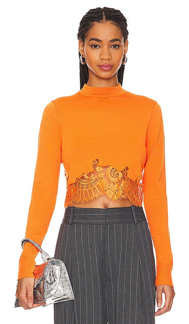 Monse Cropped Sweater in Orange - Pull court Monse en orange - Monse 橙色短款毛衣 - Monse Kurzpullover in Orange - Monse 오렌지 크롭 스웨터 - Maglione corto Monse in arancione