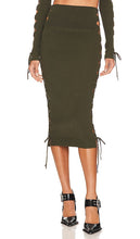 Monse Lacing Knitted Skirt in Olive