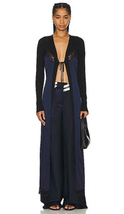 Monse Lingerie Maxi Cardigan in Navy - Monse Lingerie Maxi Cardigan en Bleu Marine - Monse Lingerie 海军蓝长开衫 - Monse Lingerie Maxi-Cardigan in Marineblau - Monse Lingerie 맥시 가디건 네이비 색상 - Maxi cardigan Monse Lingerie in blu marino