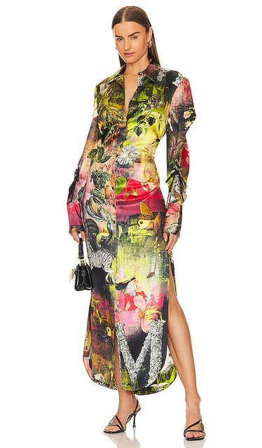 Monse Long Lace Detail Shirt in Green - Chemise longue avec détails en dentelle Monse en vert - Monse 绿色长款蕾丝细节衬衫 - Monse Langes Hemd mit Spitzendetail in Grün - Monse 롱 레이스 디테일 셔츠 그린 색상 - Camicia Monse lunga con dettagli in pizzo in verde