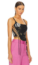 Monse Print Laced Bustier in Black