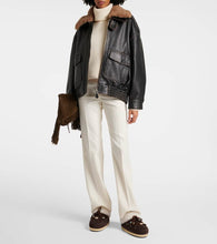 Moon Boot Faux fur-trimmed suede mules