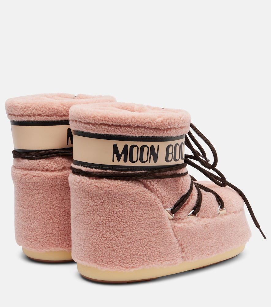 Moon Boot Icon Low fleece snow boots in Pink - Flat Boots