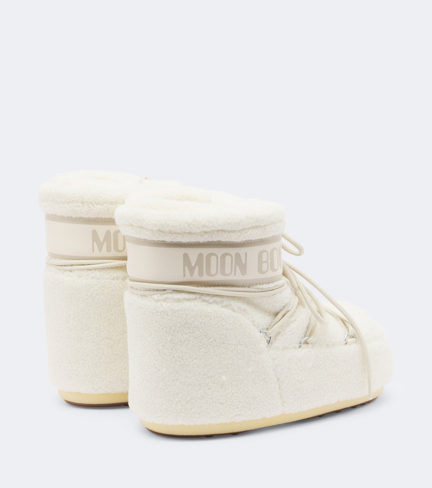 Moon Boot Icon Low teddy snow boots (Pink) - Flat Boots