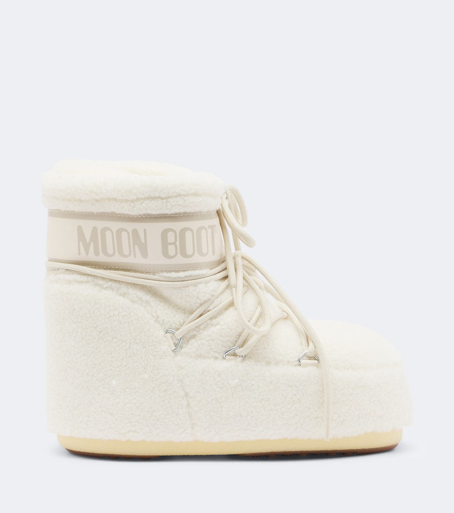 Moon Boot Icon Low teddy snow boots (Pink) - Flat Boots