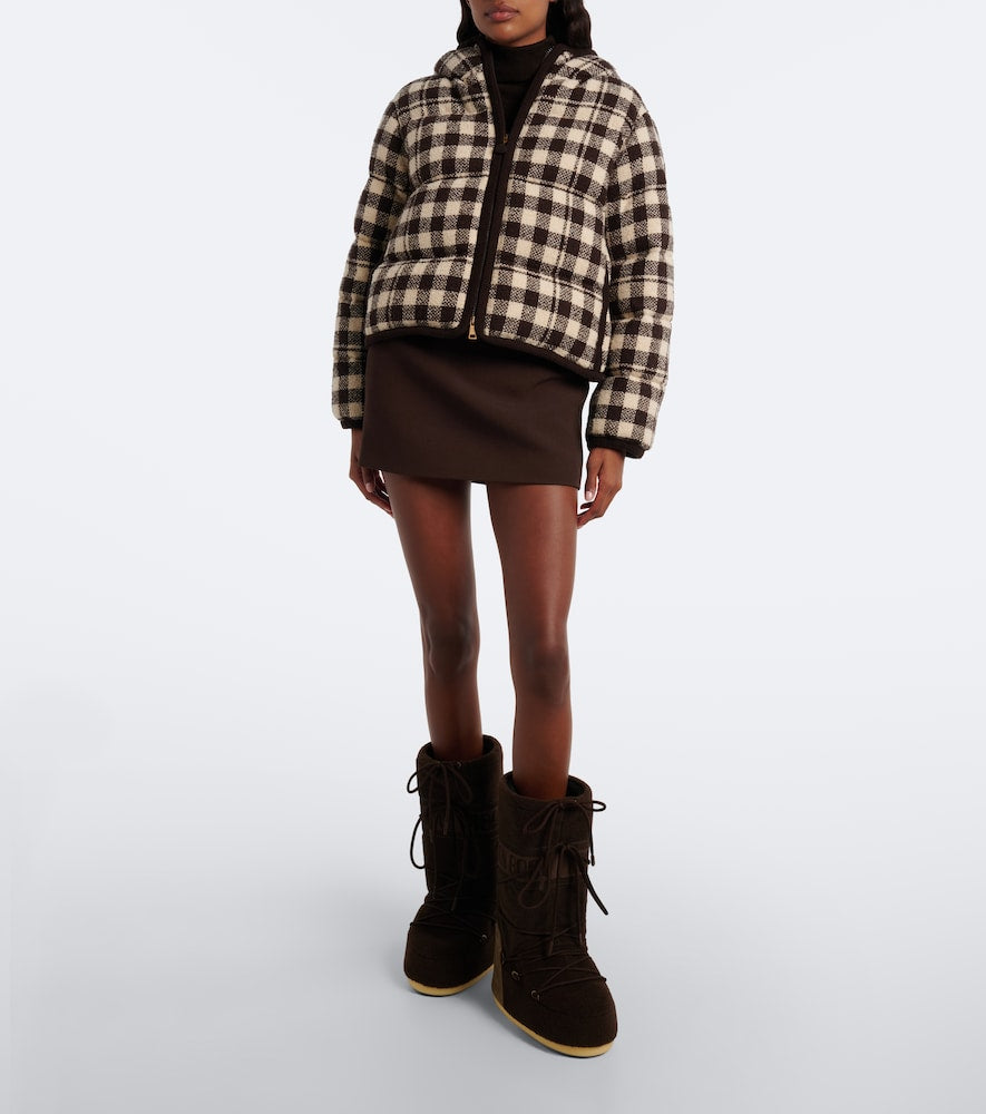 Brown Moon Boot Icon leather-trimmed snow boots - Flat Boots