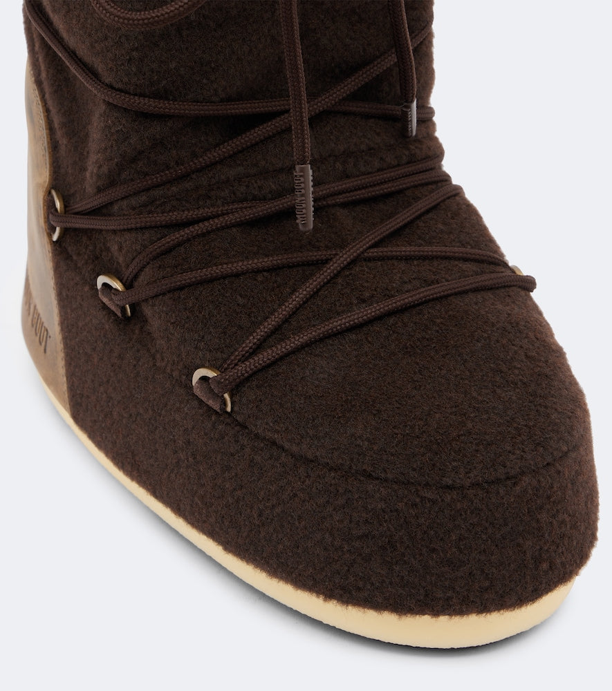 Brown Moon Boot Icon leather-trimmed snow boots - Flat Boots